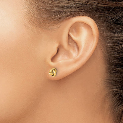 Polished Love Knot Post Earrings — 14K Yellow Gold, 6.8mm