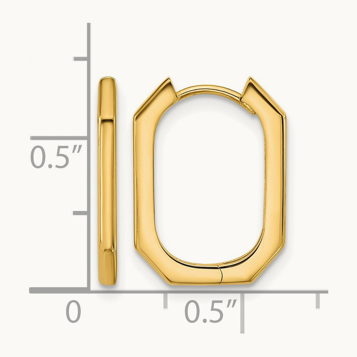 Polished Hinged Hoop Earrings, 14K — Leslie's