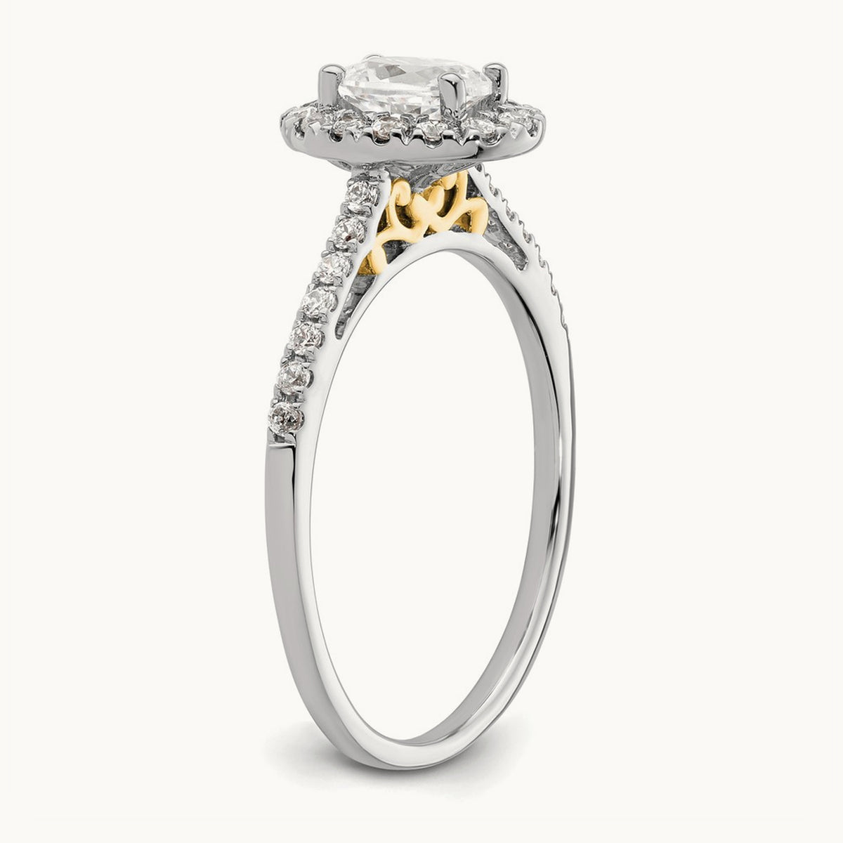 Oval Halo Semi-Mount Engagement Ring — 1/4 ct, 7