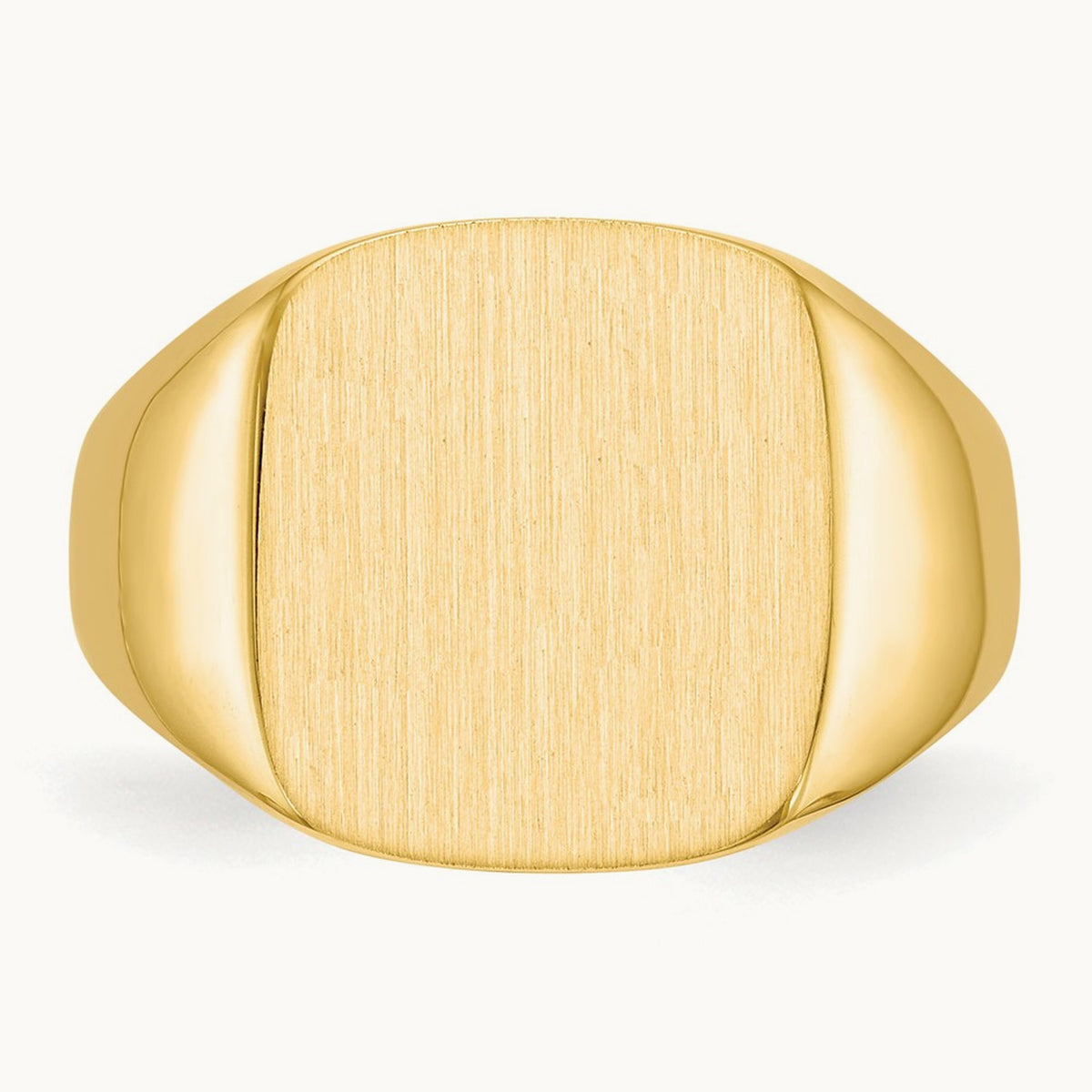 13.5x15. Closed Back Mens Signet Ring, 0mm, 14K