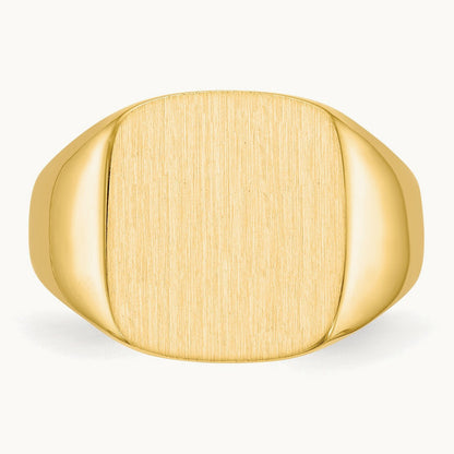 13.5x15. Closed Back Mens Signet Ring, 0mm, 14K
