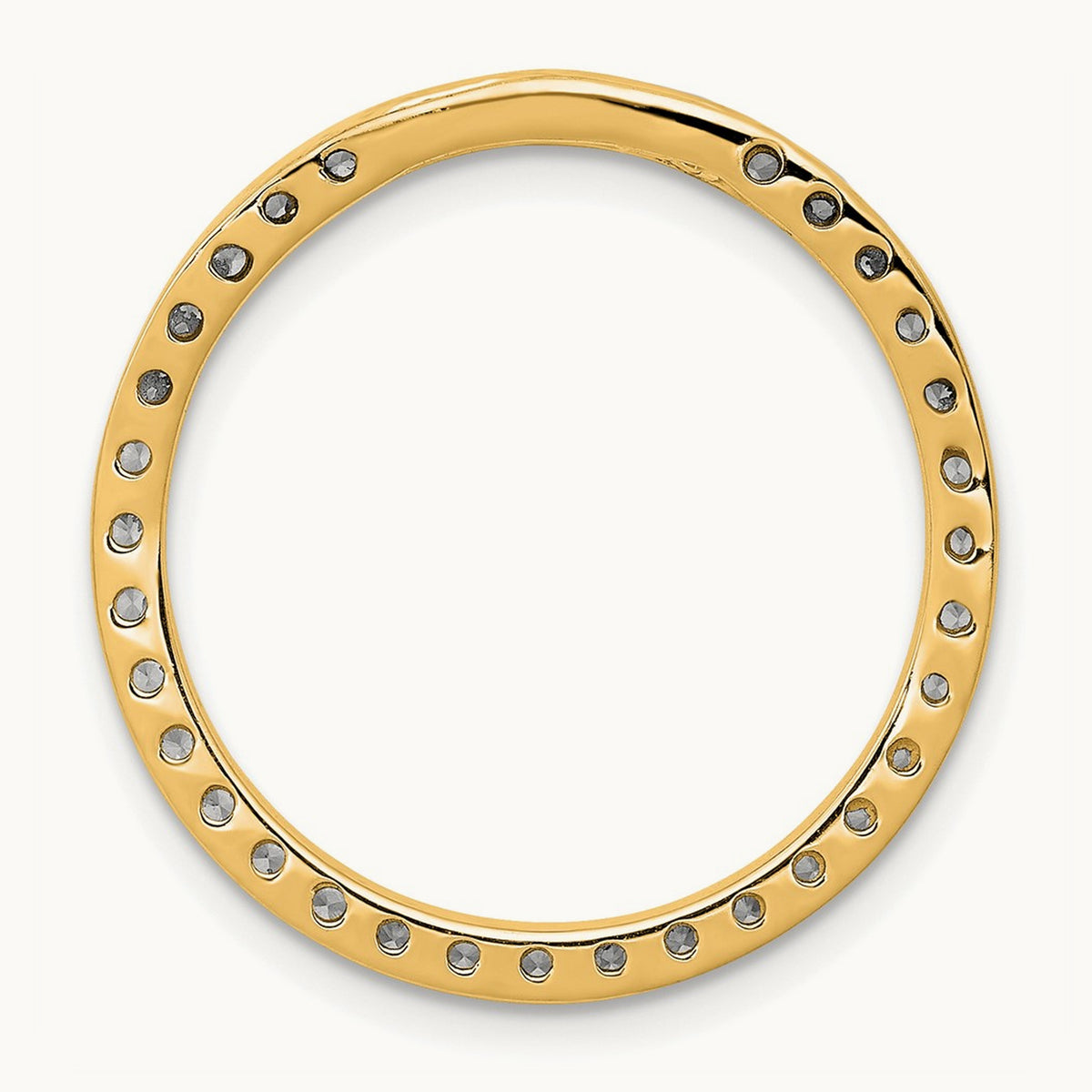 Diamond Circle Chain Slide — 14K Yellow Gold, 22.75mm