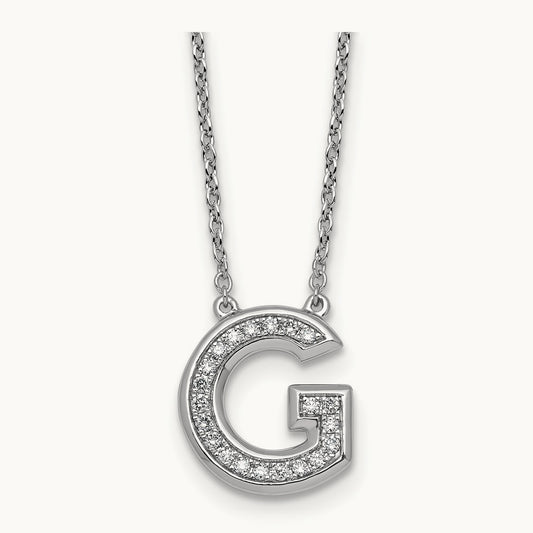 Initial G Necklace, 0.20 ct tw Lab-Grown Diamond