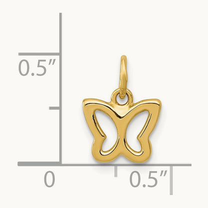 Polished Butterfly Pendant, 14K
