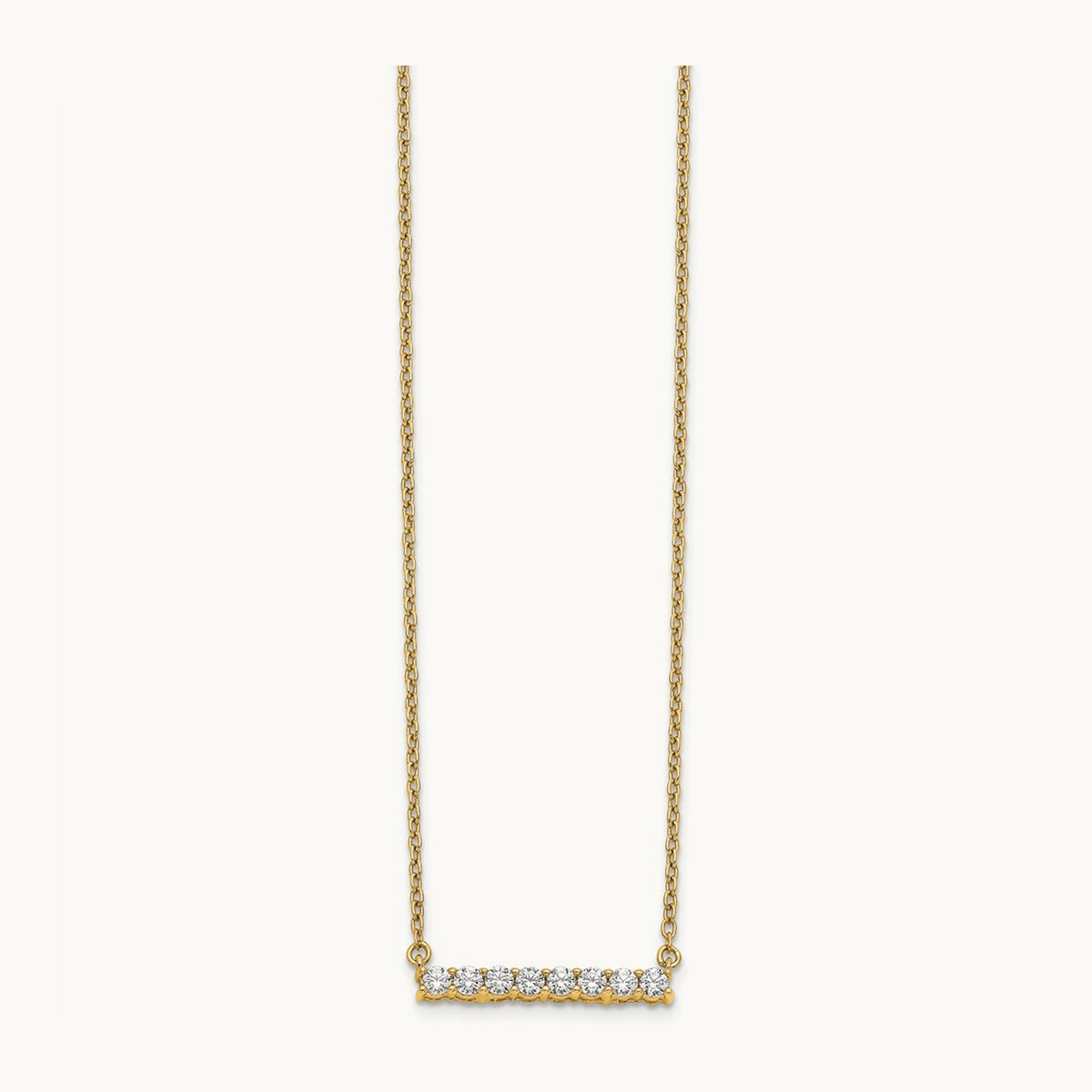 Diamond Bar 18 inch Necklace — 14K Yellow Gold, 0.32 ct