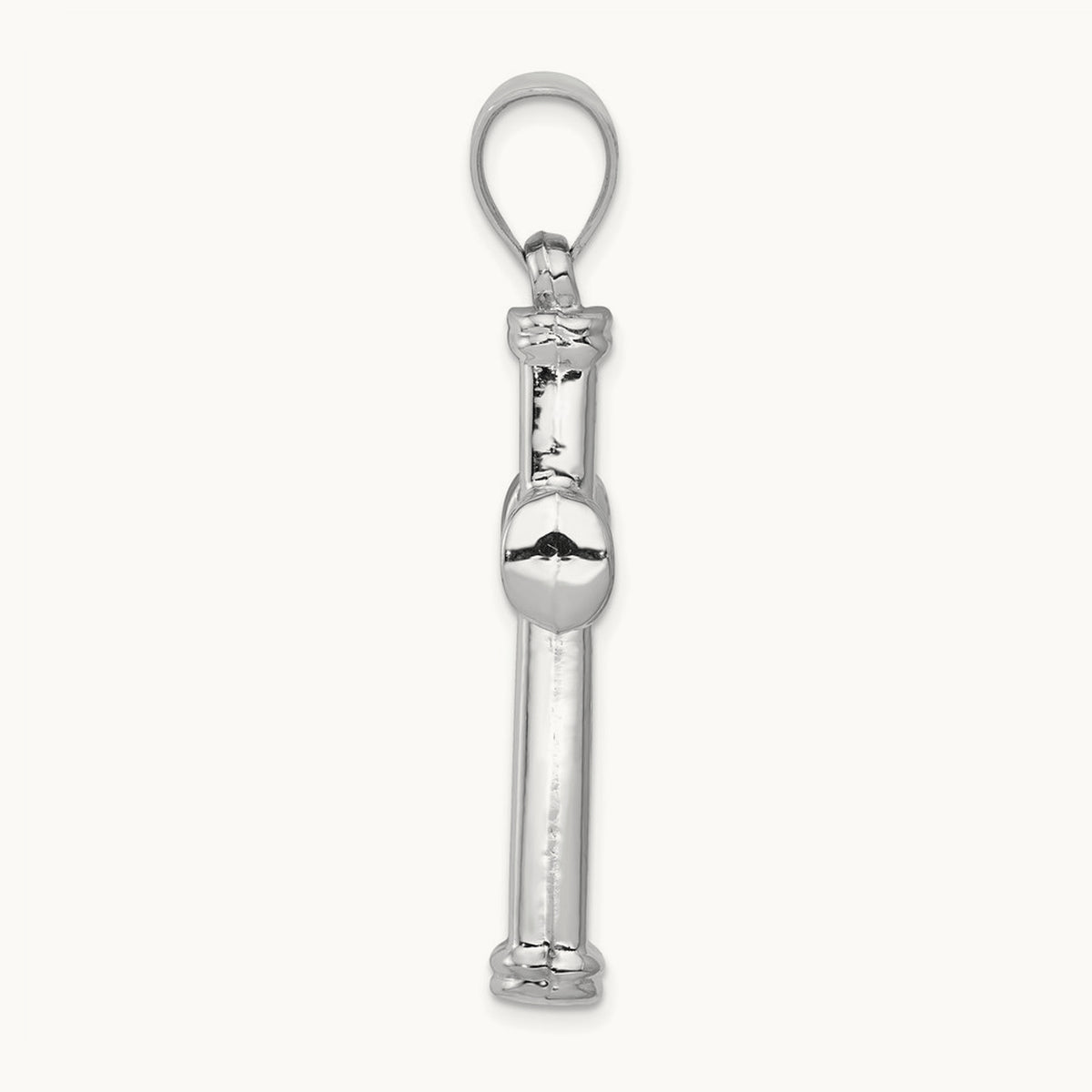 Hollow Cross Pendant, 14K White Gold