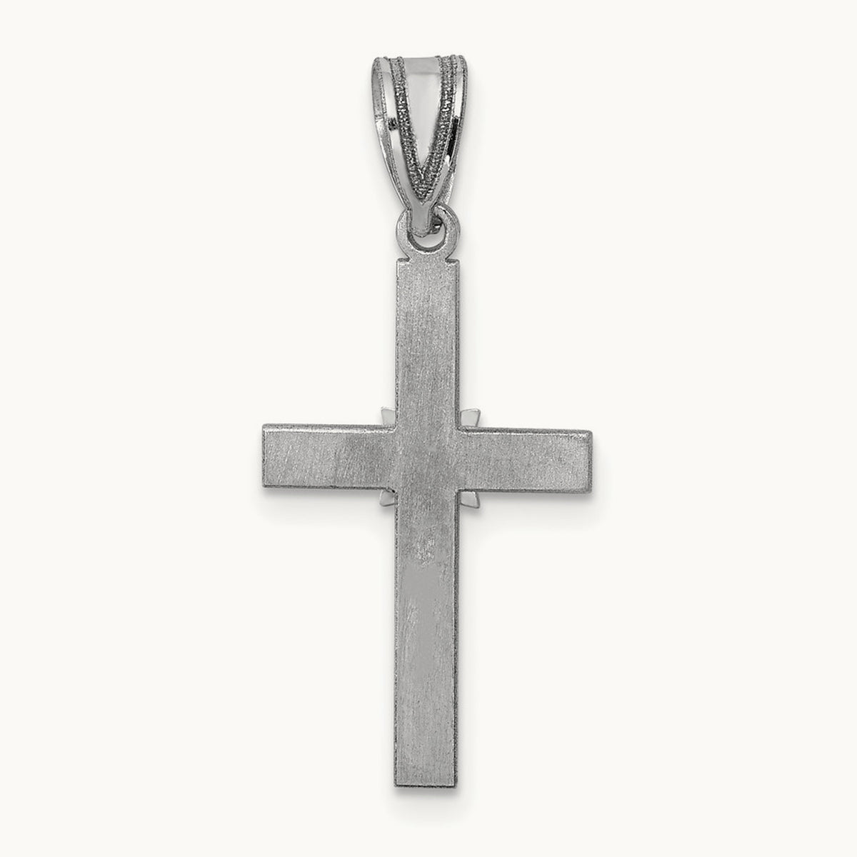 Diamond Cross Pendant — 14K White Gold