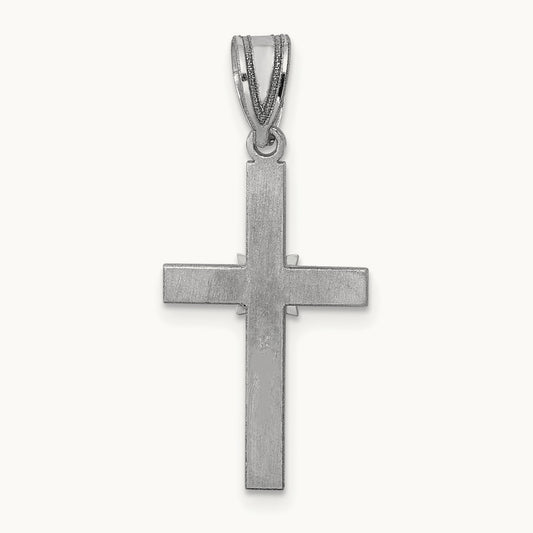 Diamond Cross Pendant — 14K White Gold