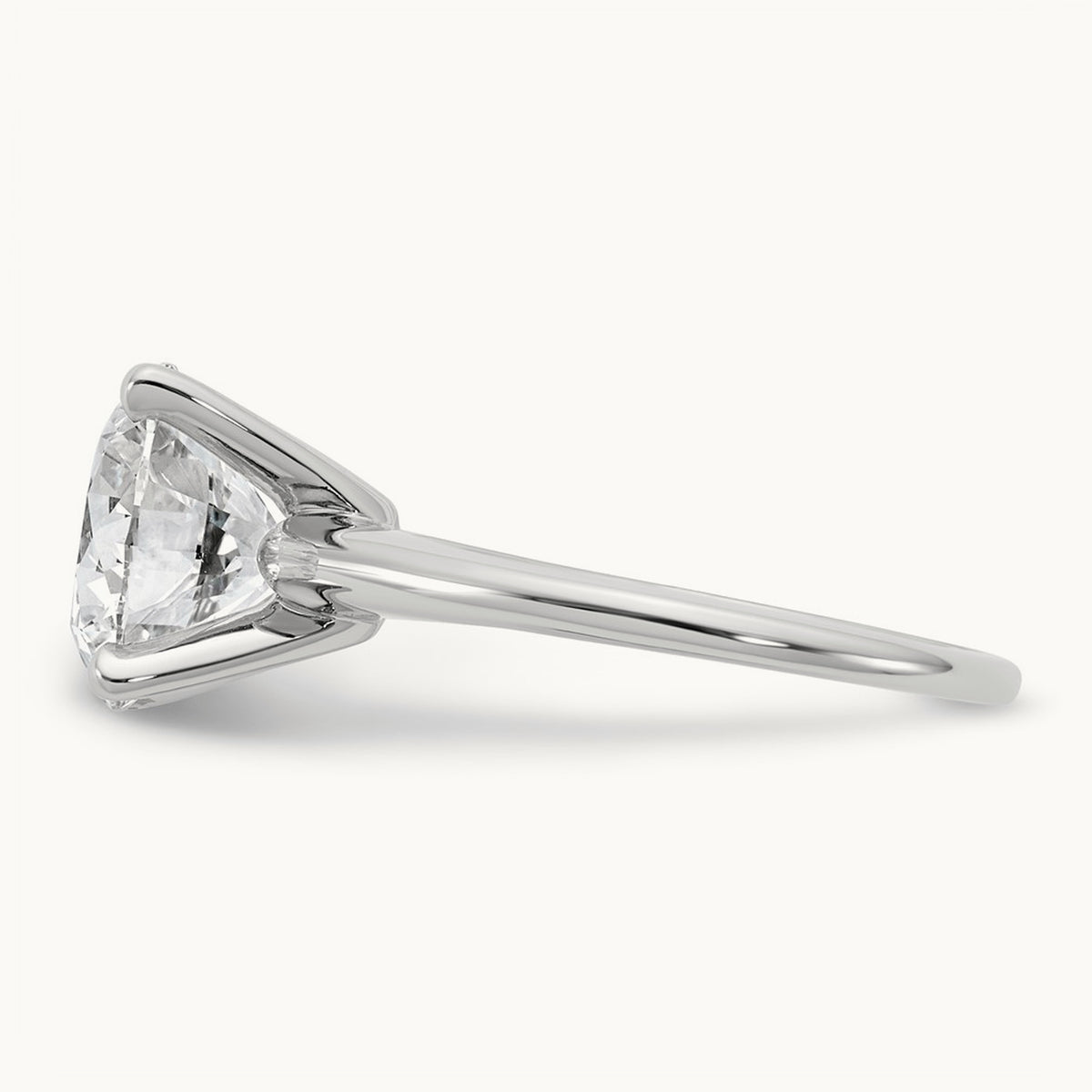Round Solitaire Engagement Ring, 0.25-5.00 ct tw Lab-Grown Diamond — 4 ct, 14K White Gold