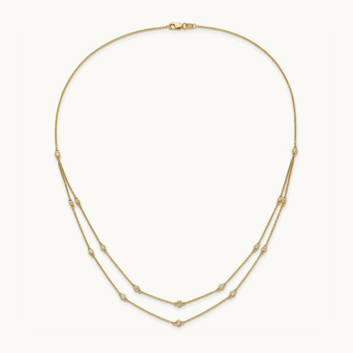 16 Station Necklace, 0.50 ct tw Lab-Grown Diamond — 14K Yellow Gold