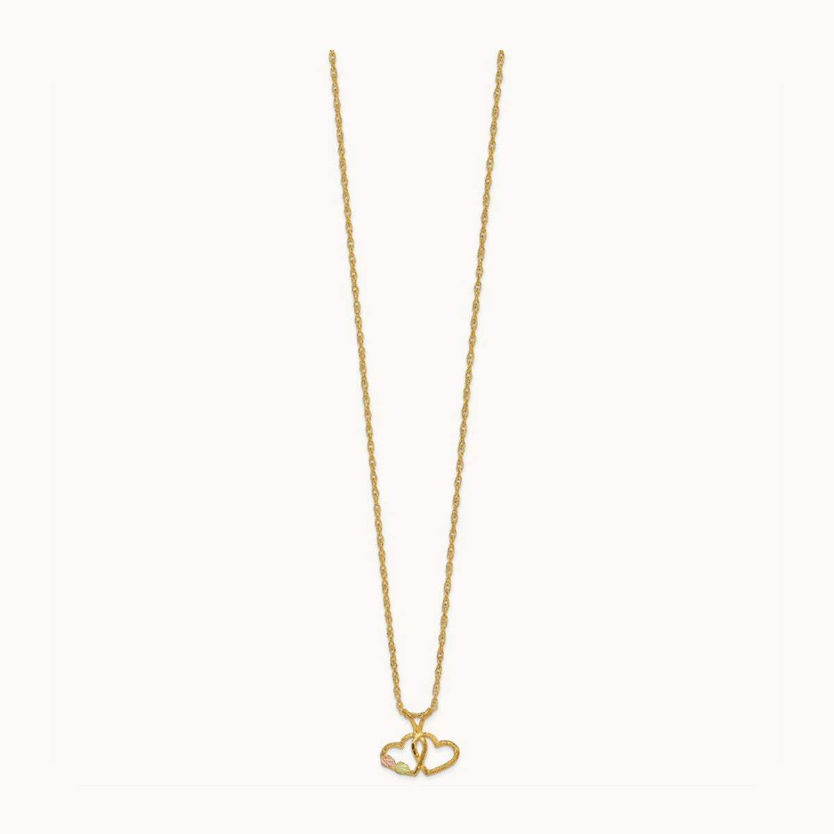 Black Hills Gold Double Heart Necklace