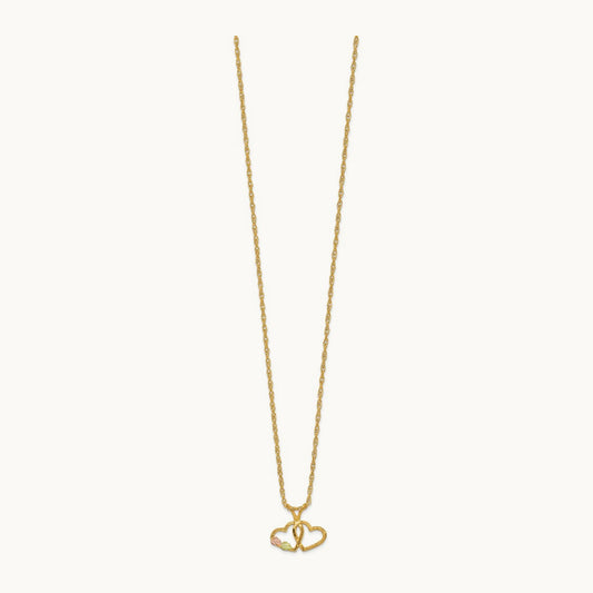 Black Hills Gold Double Heart Necklace