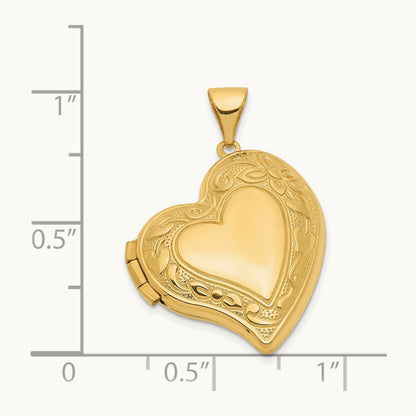 Fancy Heart Locket, 14K