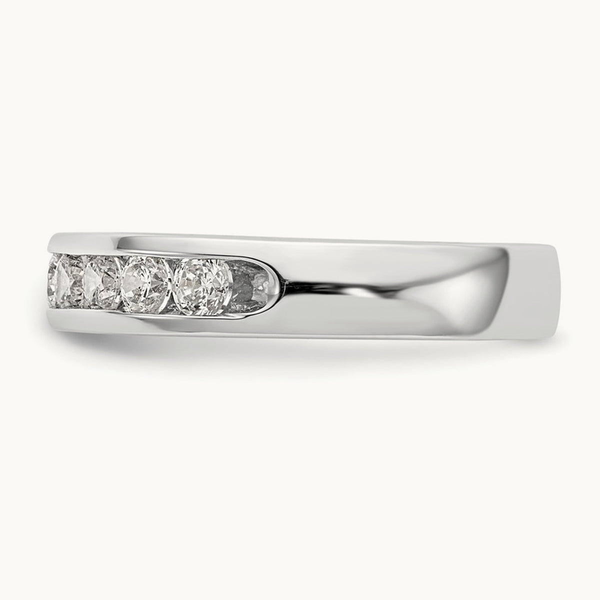 10-Stone Diamond Channel Band, 14K White Gold