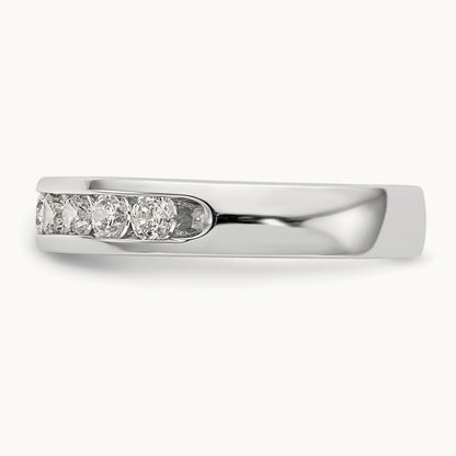 10-Stone Diamond Channel Band, 14K White Gold
