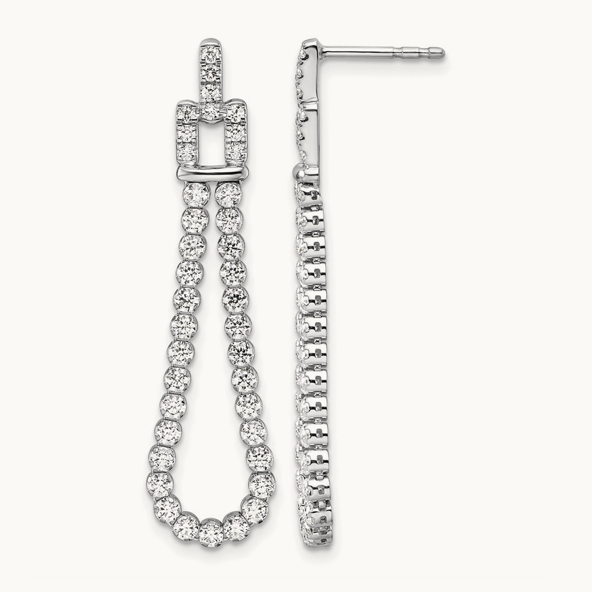 Dangle Loop Post Earrings, 1.50 ct tw Lab-Grown Diamond