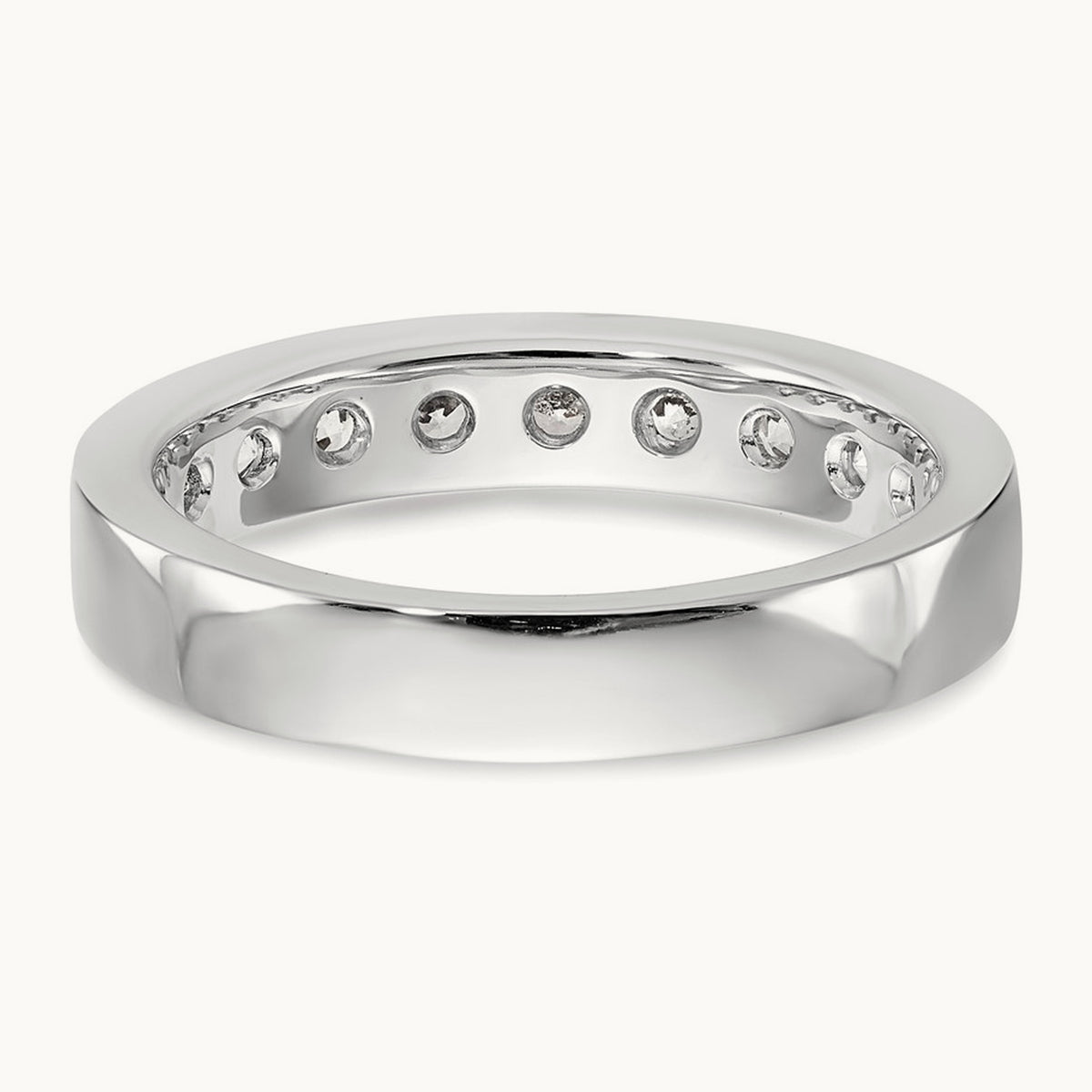 9-Stone Diamond Channel Band, 14K White Gold