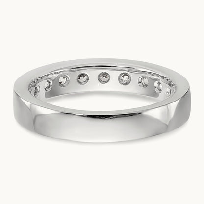 9-Stone Diamond Channel Band, 14K White Gold