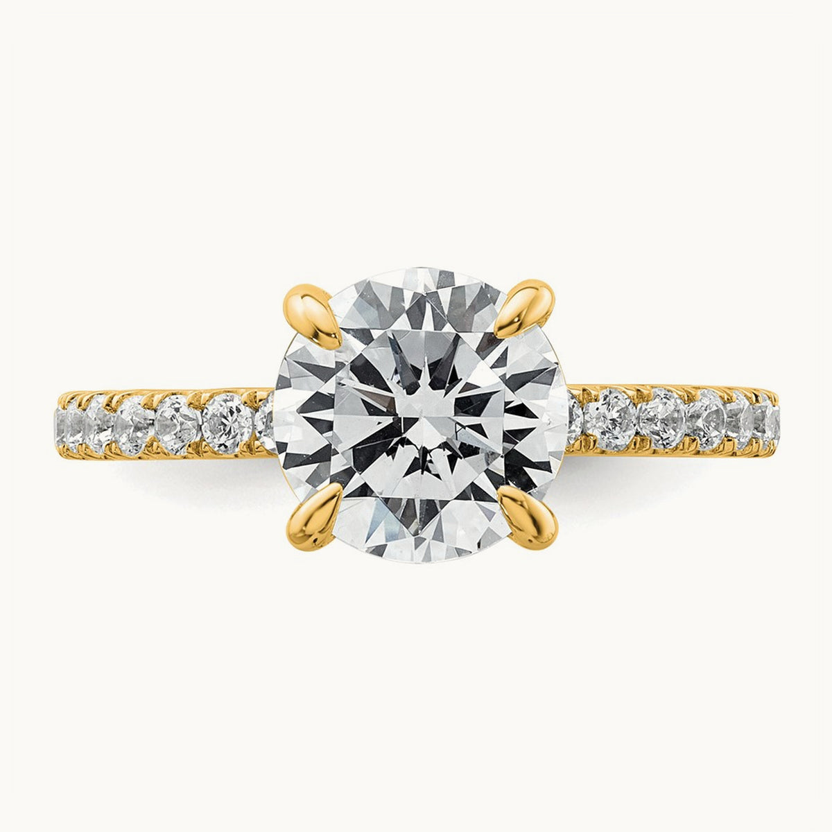 Round Solitaire Engagement Ring, 1.25-3.50 ct tw Lab-Grown Diamond — 14K Yellow Gold, 7 (2)