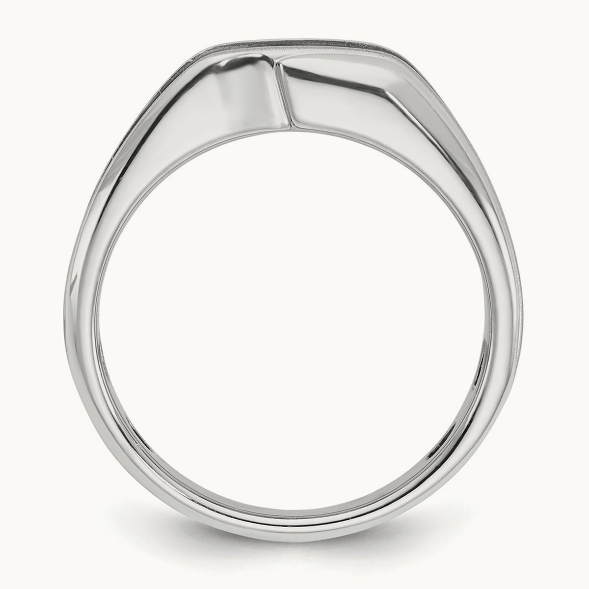 With Blk RH Men's Ring, 0.20 ct tw Lab-Grown Diamond