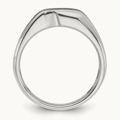 With Blk RH Men's Ring, 0.20 ct tw Lab-Grown Diamond