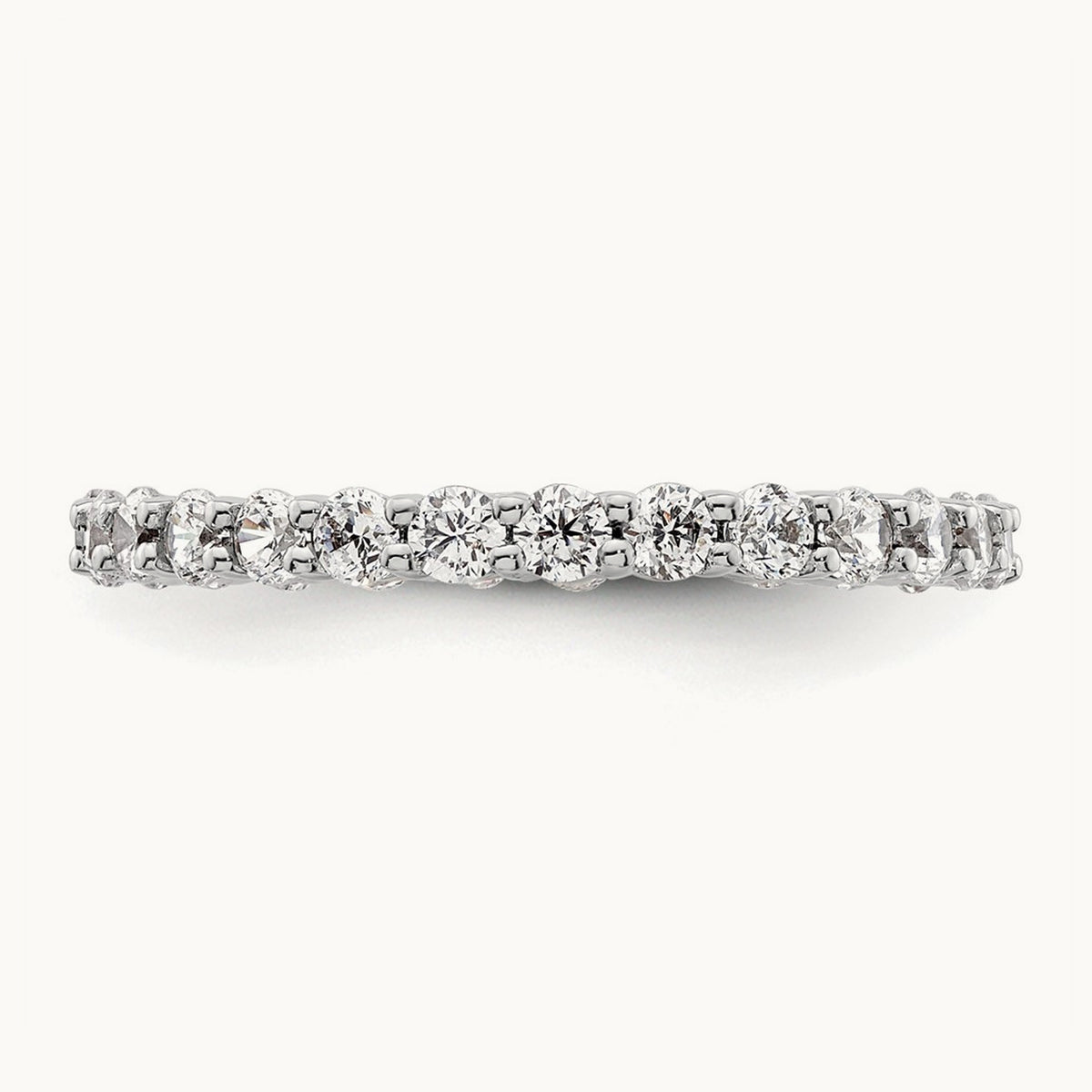 Polished Shared Prong Diamond Eternity Band — 14K White Gold, 0.999 ct