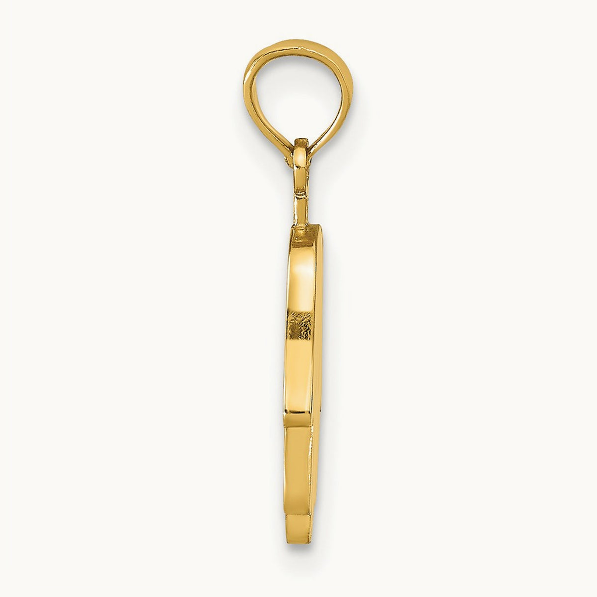 Large Solid Hamsa Pendant, 14K