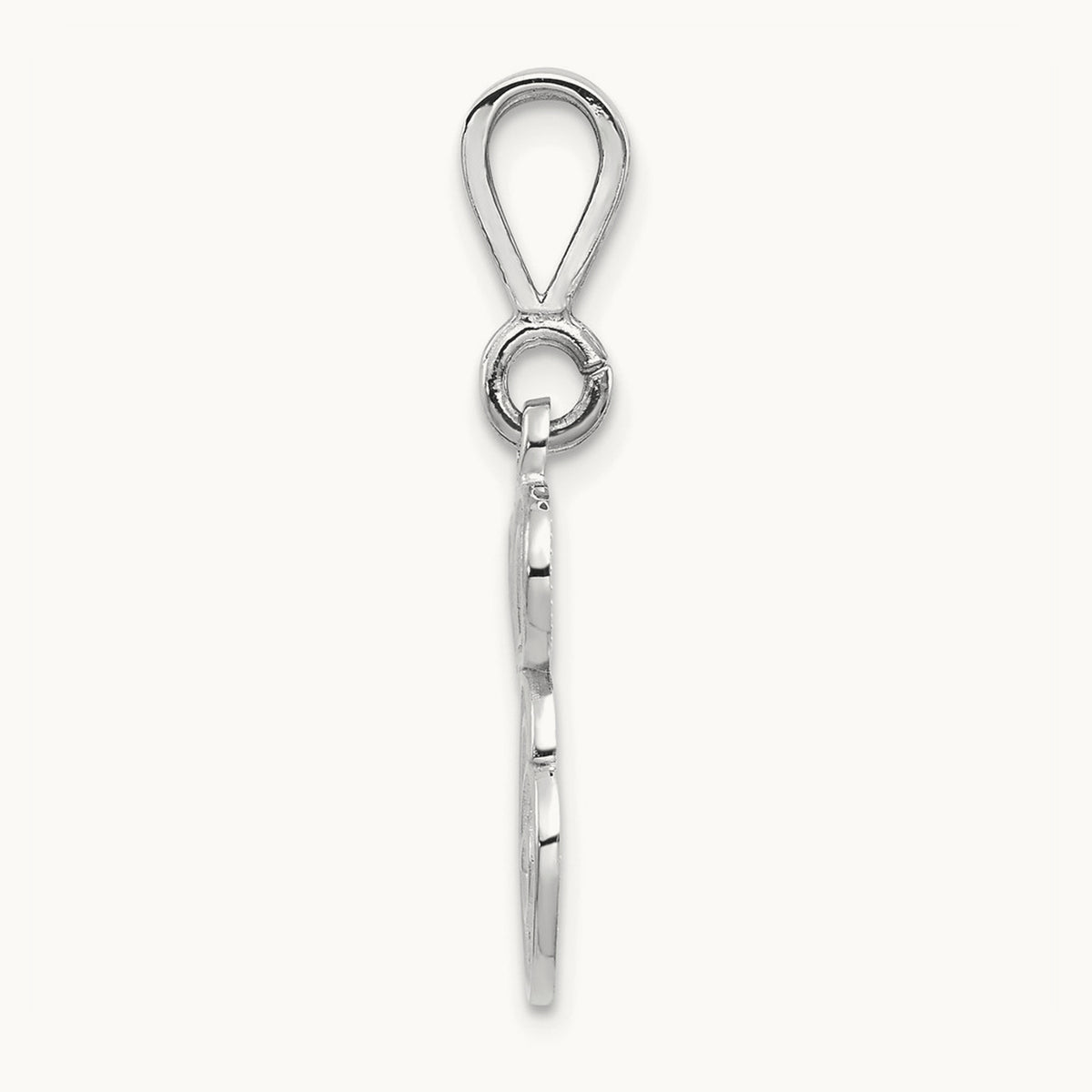 Solid Polished Script Filigree Initial Pendant — E