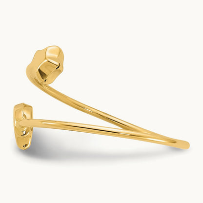 Polished Adjustable Moon and Star Ring, 14K
