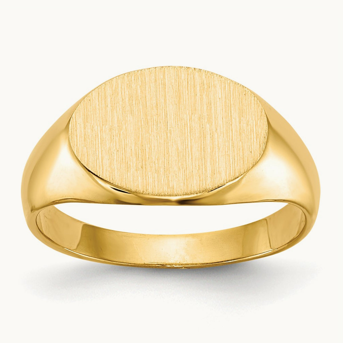 Closed Back Child's Signet Ring — 14K Yellow Gold, 11.0x7.5mm, 3.5