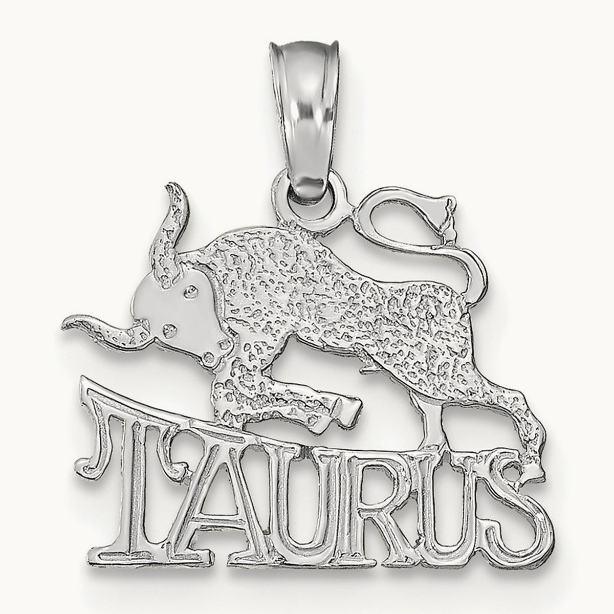 TAURUS Zodiac Charm — 14K White Gold