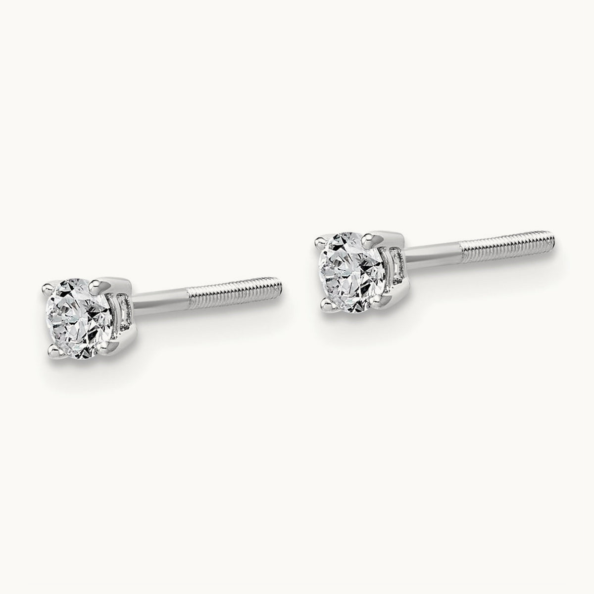 Lightweight Screwback Earrings, 0.25-4.00 ct tw Lab-Grown Diamond — 1/4 ct, 14K White Gold