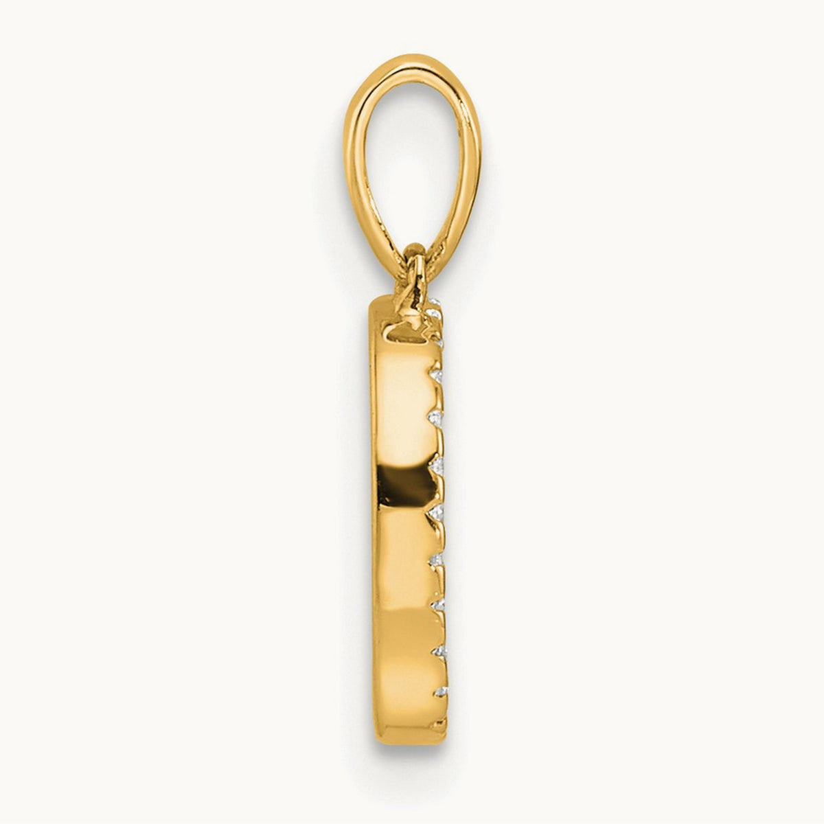Diamond Letter D Initial Pendant, 14K