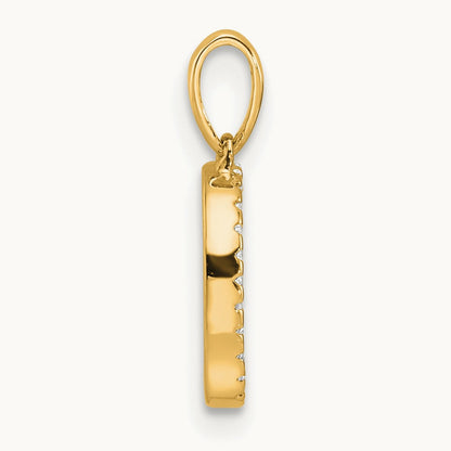 Diamond Letter D Initial Pendant, 14K