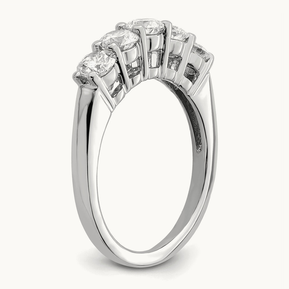 5-Stone Diamond Band, 14K White Gold