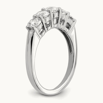 5-Stone Diamond Band, 14K White Gold