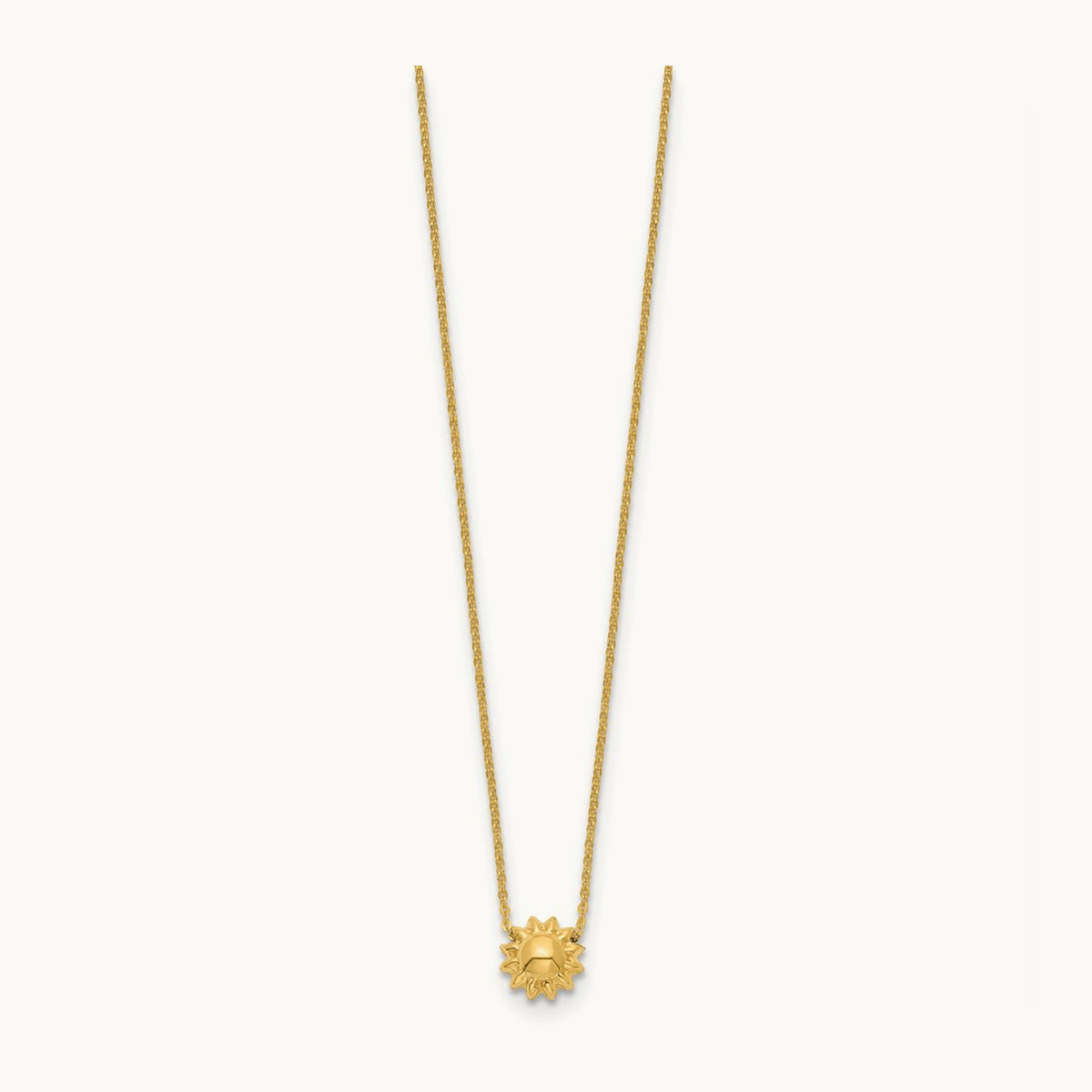 Polished Puffed Sun 16.5in Necklace, 14K