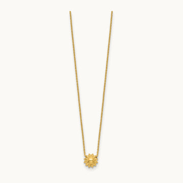 Polished Puffed Sun 16.5in Necklace, 14K