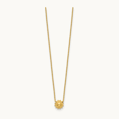 Polished Puffed Sun 16.5in Necklace, 14K