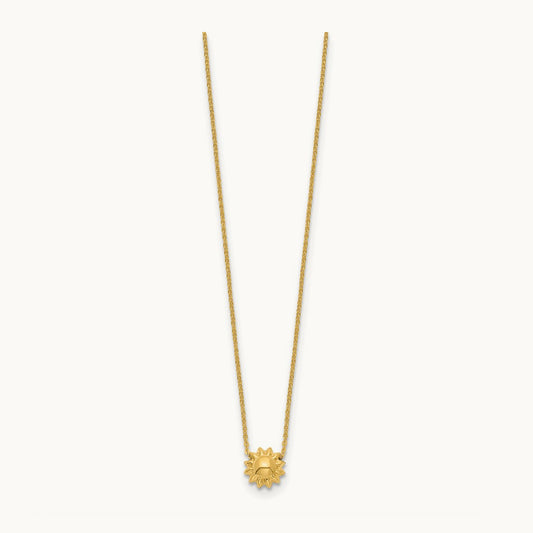 Polished Puffed Sun 16.5in Necklace, 14K