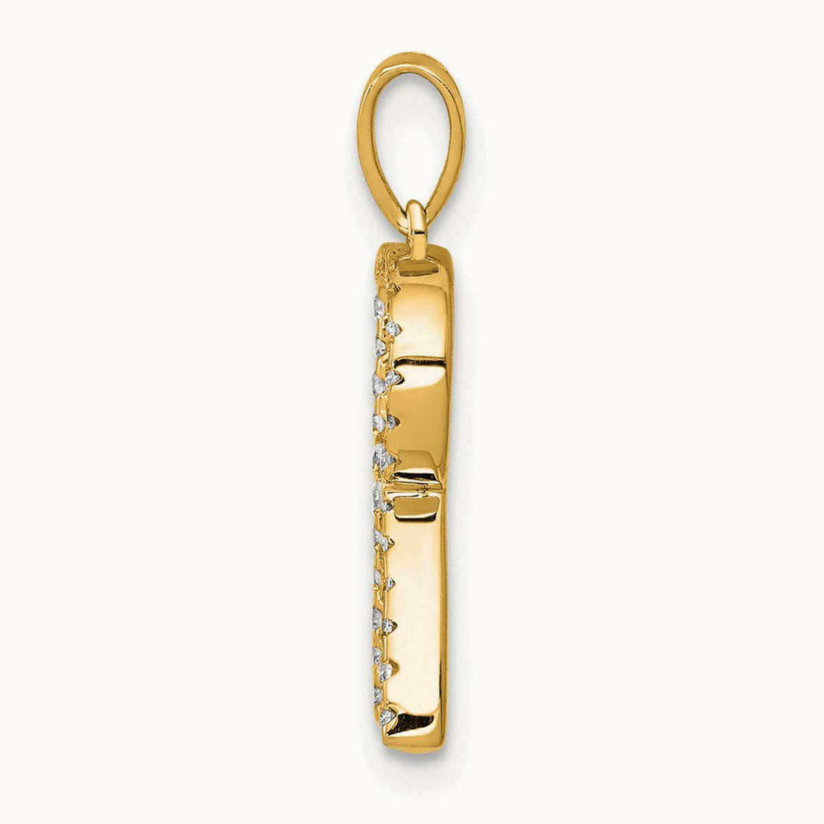 Diamond Letter R Initial Pendant, 14K