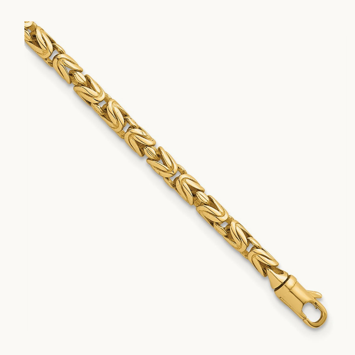 Polished Rounded Byzantine Link 7.5in Bracelet, 14K