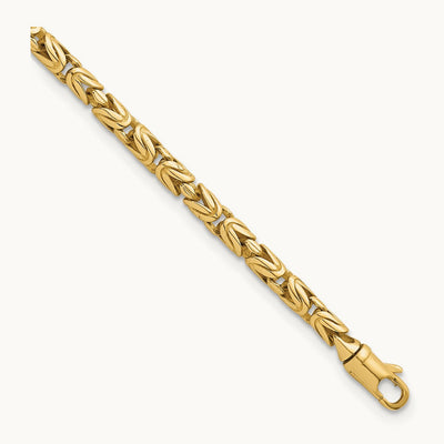Polished Rounded Byzantine Link 7.5in Bracelet, 14K