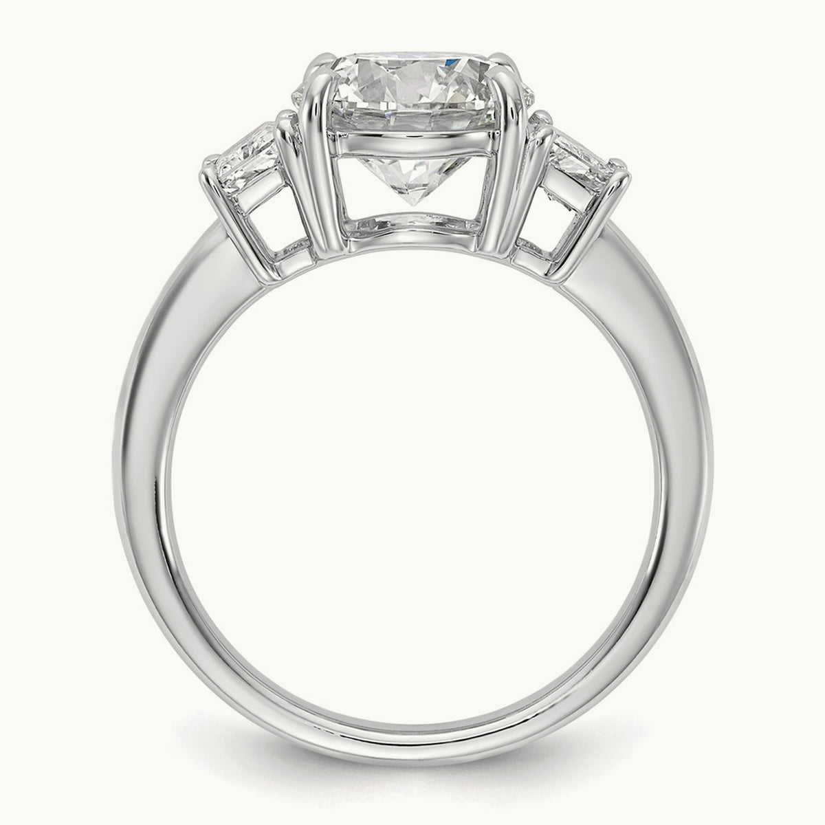 Trapezoid Sidestones Engagement Ring, 0.25-3.75 ct tw Lab-Grown Diamond — 3 1/2 ct, VS (Best) · Certified, 14K White Gold