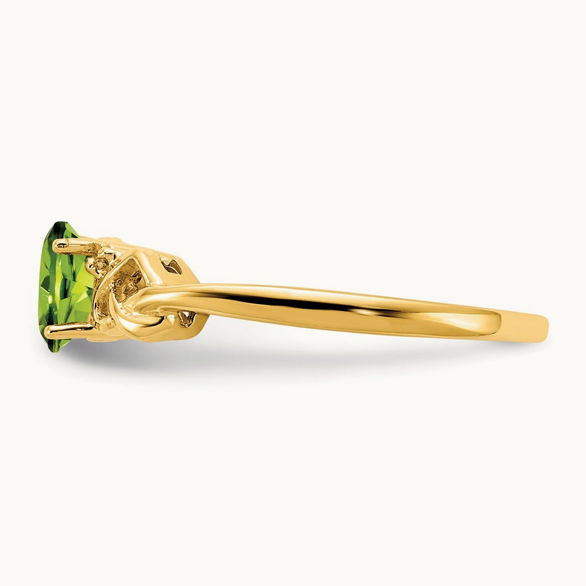 Peridot & AA Diamond Ring, 14K