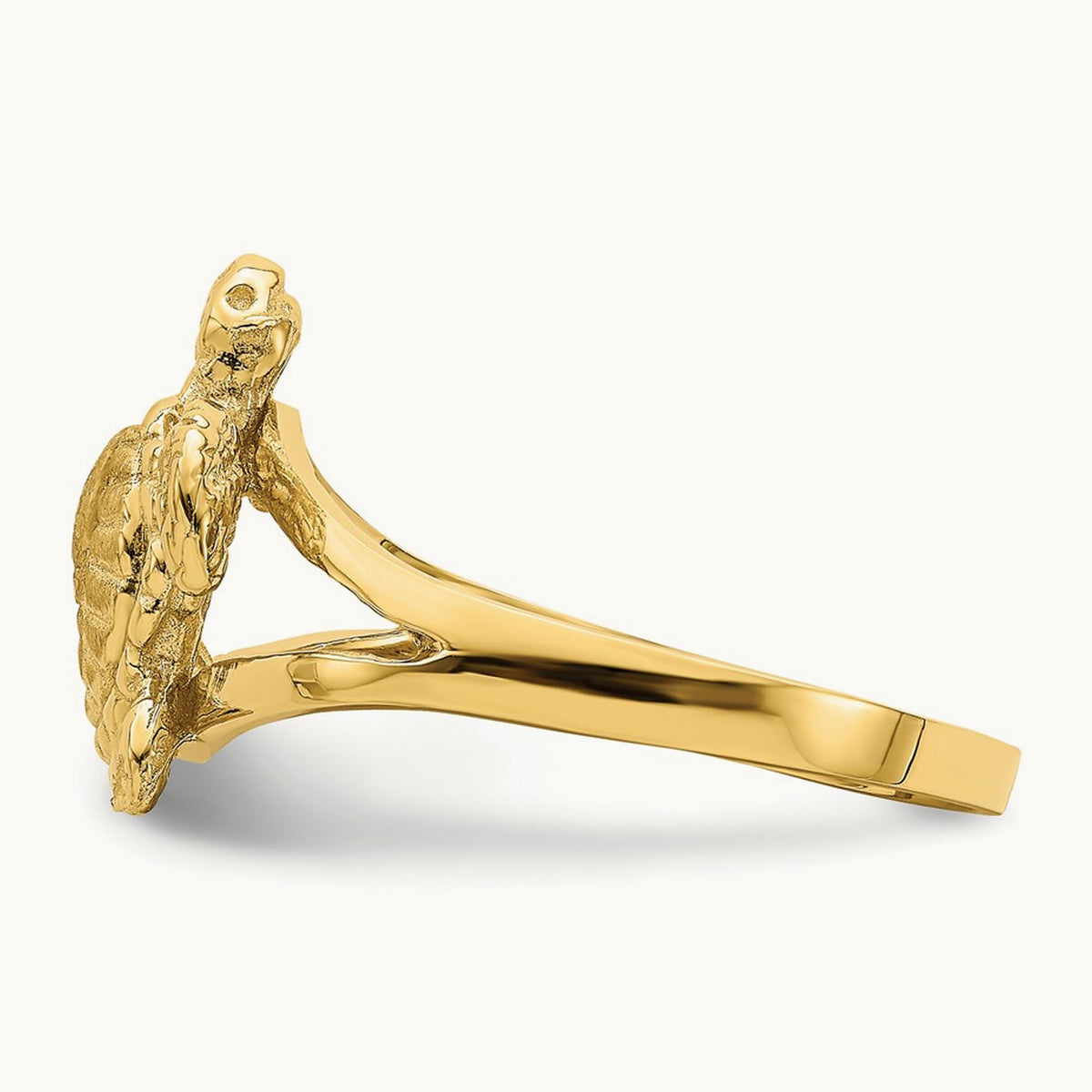 Textured Sea Turtle Ring, 14K