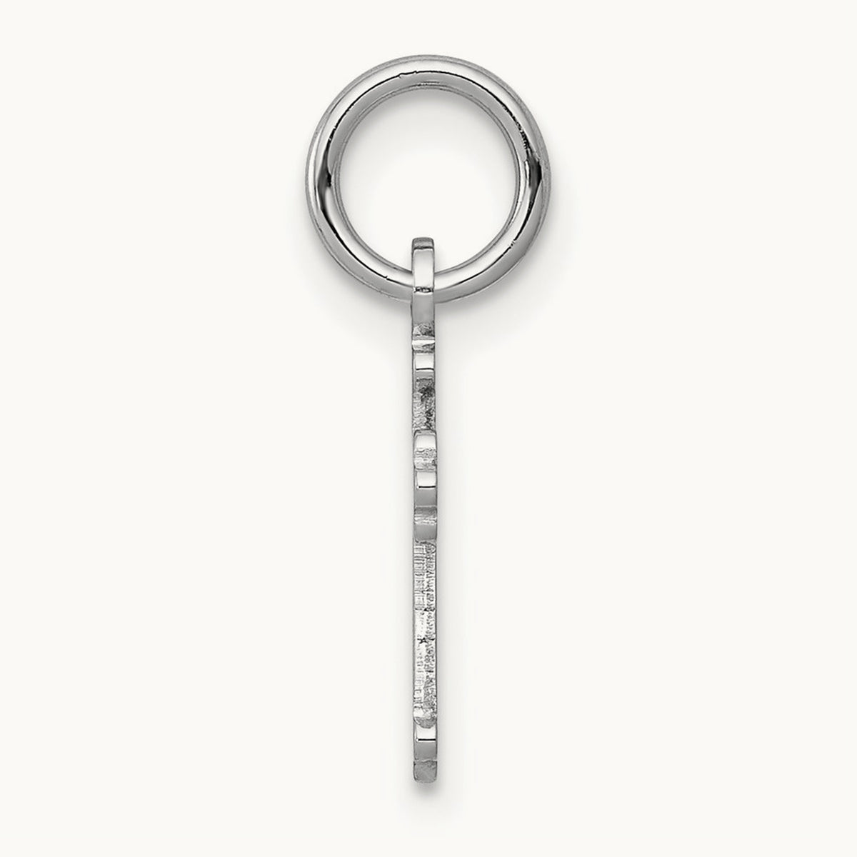 Mini Polished Cross Charm — 14K White Gold