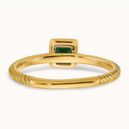 Square Bezel Emerald Ring, 14K