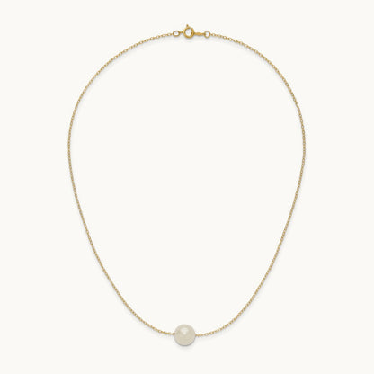 10- White Semi-Round Freshwater Cultured Pearl 17 in Cable Necklace, 11mm, 14K