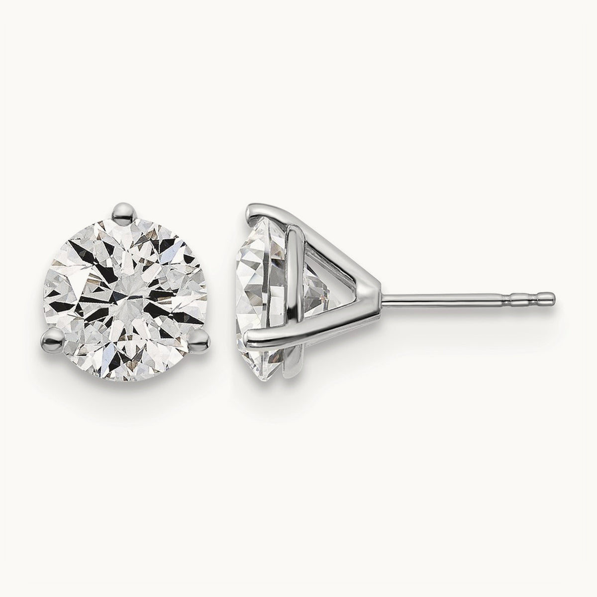 Round Stud Earrings, 0.10-6.00 ct tw Lab-Grown Diamond